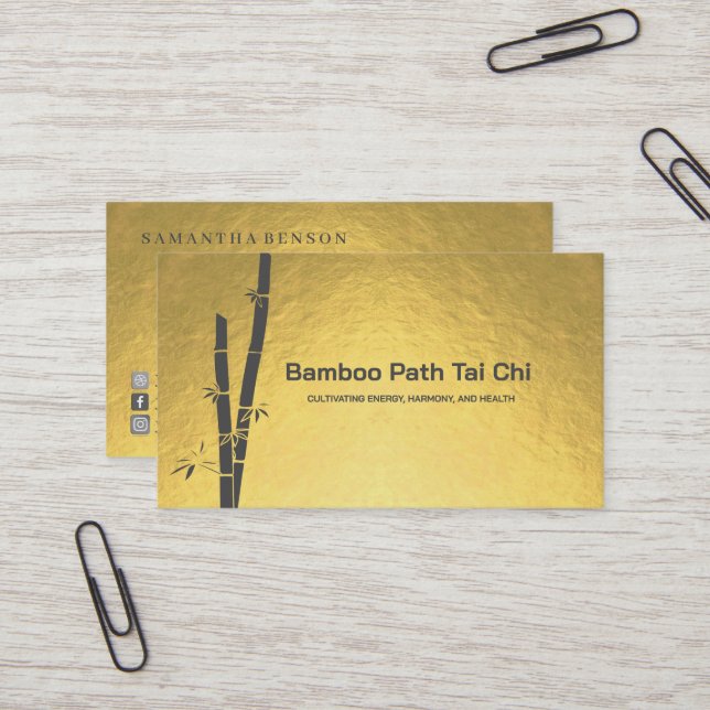 Tai Chi och Qigong - Bambu  Visitkort (Fram/Back In Situ)