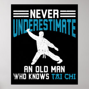 Tai Chi Old Man Tai Chi Training Poster