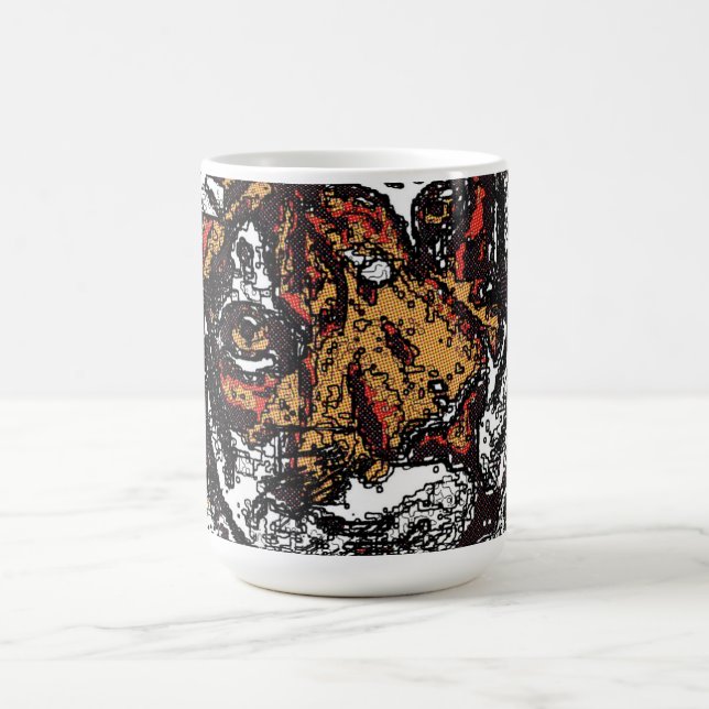 Tai Chi Qigong Tiger Iconic Insight PaintingDesign Kaffemugg (Center)