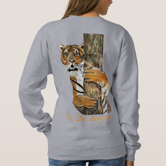 Tai Chi Qigong Tiger Iconic Insight PaintingDesign T Shirt (Baksida)