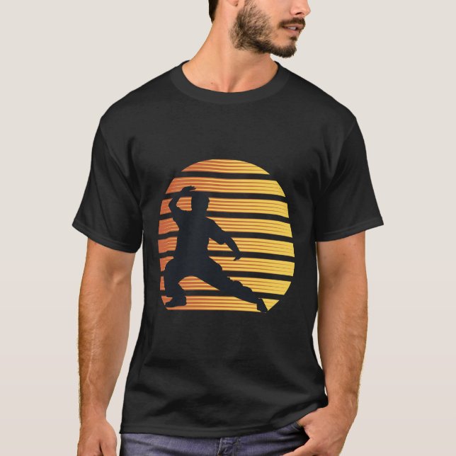 Tai Chi Retro 80s Stil sunset Martial Arts T Shirt (Framsida)