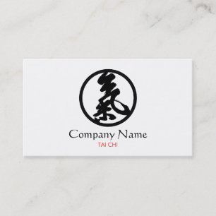 Tai Chi Symbol Yoga och Meditation White Visitkort