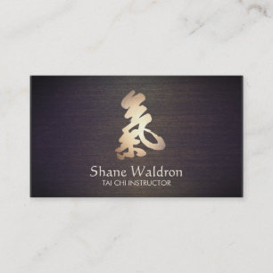 Tai Chi Symbol Yoga och Meditation Wood look Visitkort