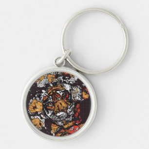 " Tai Chi Tiger Iconic Insight Golden  Rund Silverfärgad Nyckelring