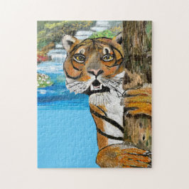 Tai Chi Tiger Illustration Pussel