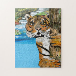 Tai Chi Tiger Illustration Pussel