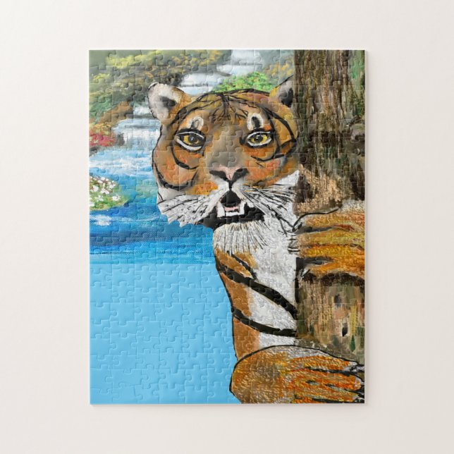 Tai Chi Tiger Illustration Pussel (Vertikal)