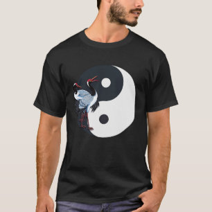 Tai Chi White Crane Yin Yang Qi Gong Chinese White T Shirt