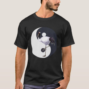 Tai Chi White Crane Yin Yang Qi Gong Chinese White T Shirt