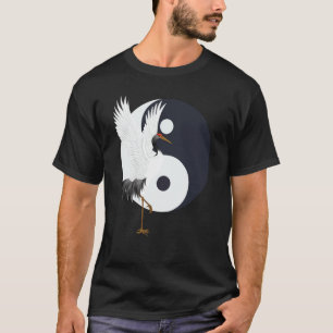 Tai Chi White Crane Yin Yang Qi Gong Chinese White T Shirt