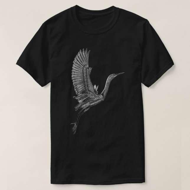 Tai Chi White Flies Crane Qi Gong Illustration T Shirt (Design framsida)