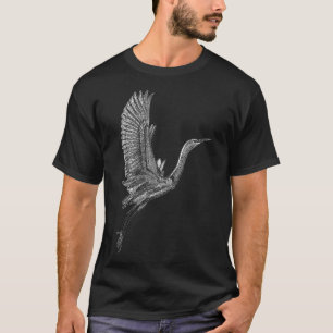 Tai Chi White Flies Crane Qi Gong Illustration T Shirt