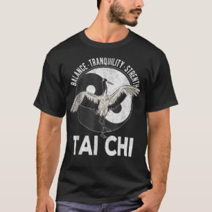 Tai Chi Yin Yang Crane Chinese Martial Arts Retro T Shirt