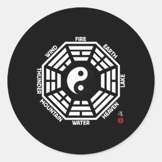 Tai Chi Yin Yang Kung Wen Bagua Runt Klistermärke