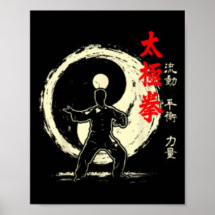 Tai Chi Yin Yang Meditation Kampsport Övning Poster