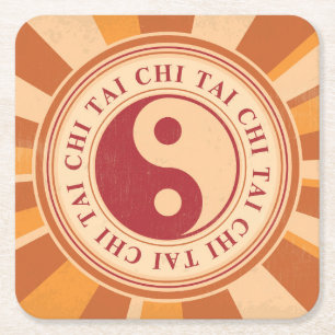 Tai Chi Yin Yang Underlägg Papper Kvadrat