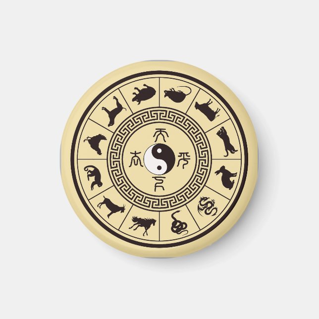 Tai Chi Zodiac Wheel Magnet (Framsidan)