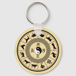 Tai Chi Zodiac Wheel Nyckelring
