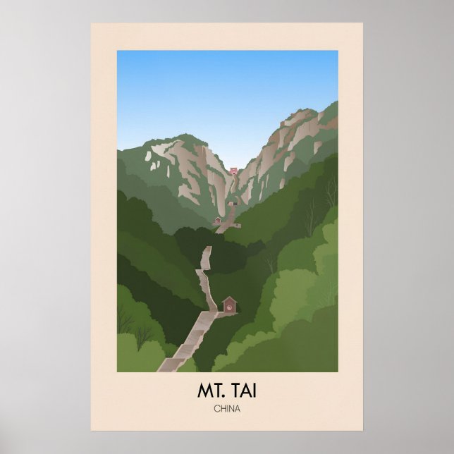 Tai-fjället Kina Resaffisch Poster (Framsidan)