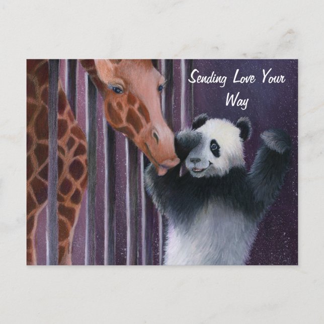 Tai Shan fick en kyss från miss Sniffy Vykort (Framsida)