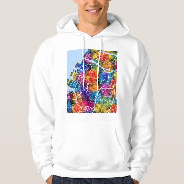 Taichung City Taiwan City Map Hoodie (Framsida)