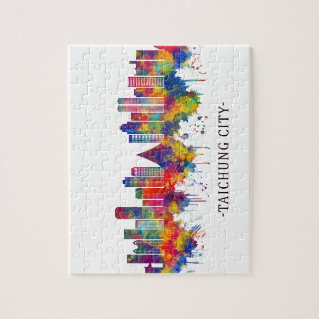 Taichung City Taiwan Skyline Pussel (Vertikal)