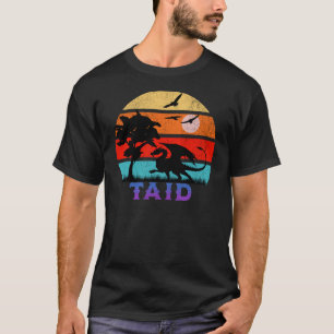 Taid Retro Sunset Dragon Grandfather T Shirt