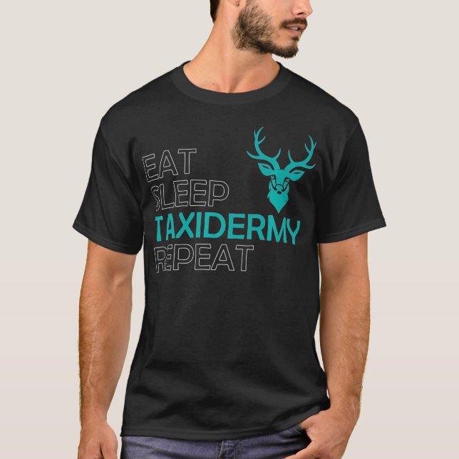Taidermist Hunting i Hjort Ssov Taidermy Mounts T Shirt (Framsida)