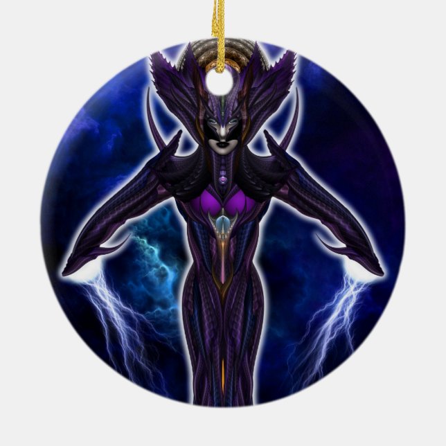 Taidushan Empress Chinsisha Julgransprydnad Keramik (Baksidan)