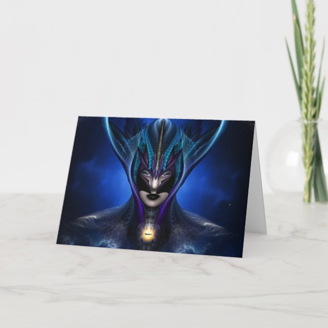 Taidushan Sai Shadow Blue Greeting Card Hrz Kort (Framsida)