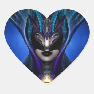 Taidushan Sai Shadow Blue Heart Stickers Hjärtformat Klistermärke