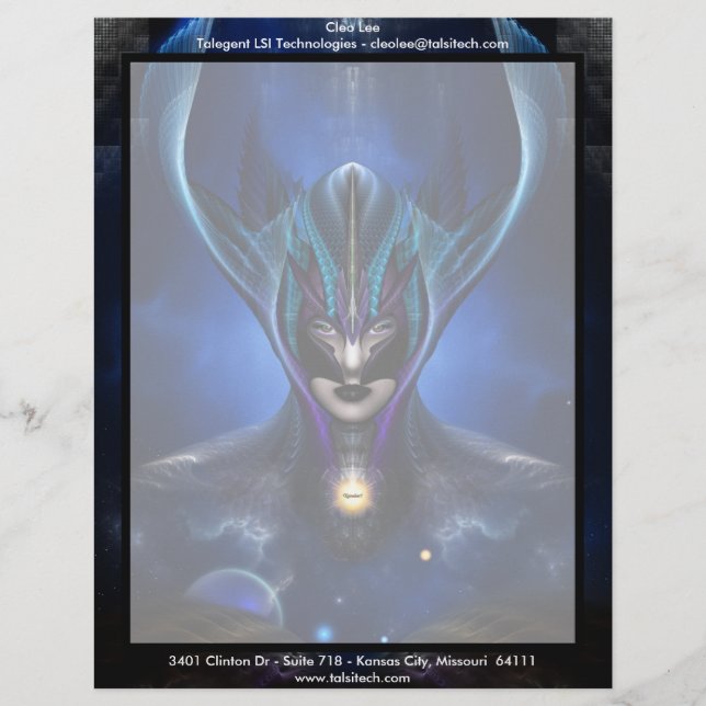 Taidushan Sai Shadow Blue Letterhead Brevhuvud (Framsida)