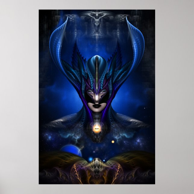 Taidushan Sai Shadow Blue RB Porträtt Archival Pos Poster (Framsidan)