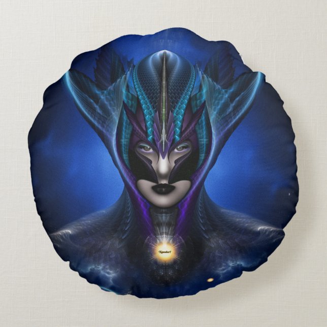 Taidushan Sai Shadow Blue Round Dekorativ kudde (Baksidan)