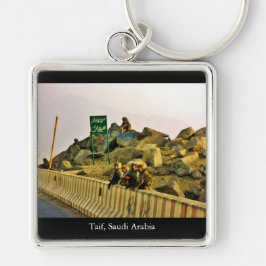 Taif, Saudiarabien Fyrkantig Silverfärgad Nyckelring