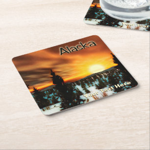 Taiga Sol - Alaska Underlägg Papper Kvadrat
