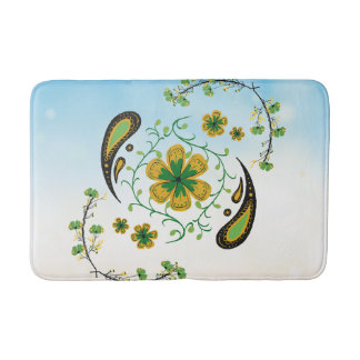 Taiji Flower – Green & Yellow Botanical Art Badrumsmatta