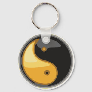 Taijitu_gult Nyckelring