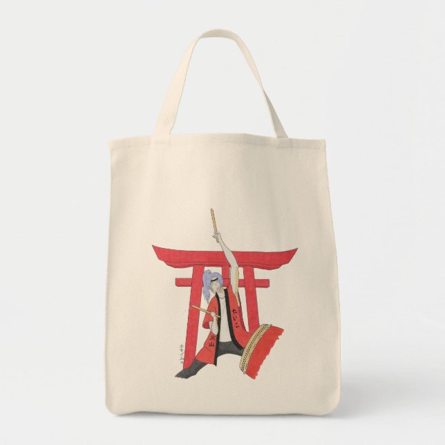 Taiko Drummer Akiko Livsmedel Tote Bag Tygkasse (Framsidan)