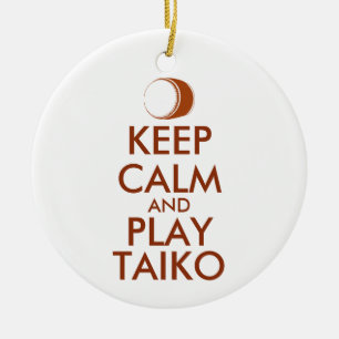 Taiko Gifts Behålla Lugn and Play Taiko Drum Anpas Julgransprydnad Keramik