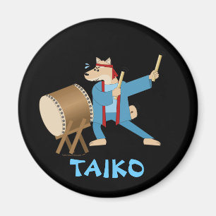 Taiko trummar den tecknad hundTaiko Magnet