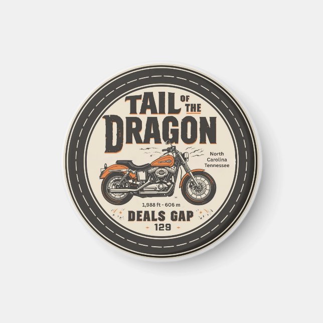 Tail of the Dragon 318 kurvors roadtrip  Magnet (Framsidan)