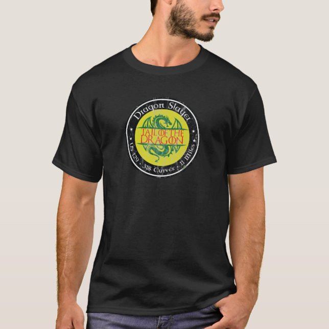 Tail of the Dragon Road US 129 Motorcycle 01 T Shirt (Framsida)