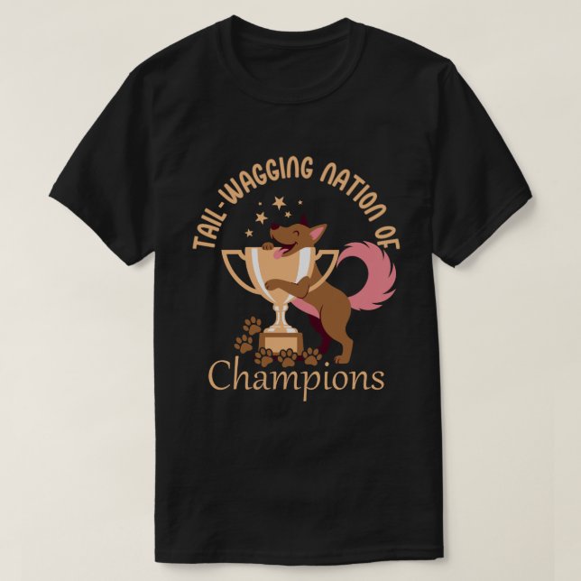 Tail-Wagging Nation of Champions – Proud Dog Lover T Shirt (Design framsida)