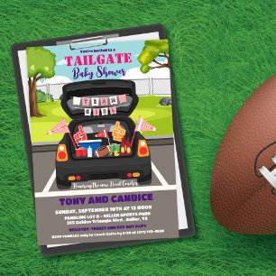 Tailgate-fotboll Baby Shower Par Shower Inbjudningar