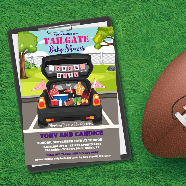 Tailgate-fotboll Baby Shower Par Shower Inbjudningar (Skapare uppladdad)