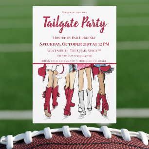 Tailgate Party Alabama Dam CowboyBoots Crimson Inbjudningar