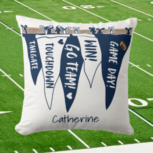 Tailgate Team Decor för marinvit speldag Kudde
