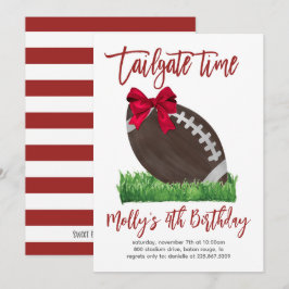 Tailgate-tid Flicka Fotboll Födelsedagsinbjudan Inbjudningar