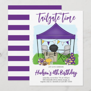 Tailgate Time Football Birthday ANY FÄRG COMBO Inbjudningar